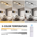 LED Deckenleuchte Dimmbar Deckenlampe mit Fernbedienung Wohnzimmerlampe Schwarze 45W Schlafzimmerlampe Deckenbeleuchtung 92cm Rechteckige Lampen Modern-Design Küchenlampe für Esszimmer Restaurant Flur