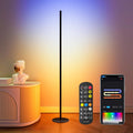 Ustellar LED Stehlampe Wohnzimmer, Smart RGB+ICW LED Standleuchte Dimmbar, Ecklampe mit Fernbedienung und APP, 16 Millionen Farben & Musikmodi, DIY-Modus, Timing-Funktion für Schlafzimmer Gaming