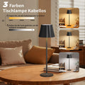 Suright Tischlampe Kabellos, 5000mAh Akku Tischleuchte mit 3 Farbmodi
