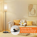 FRIDEKO HOME Stehlampe Wohnzimmer Modern,LED Standleuchte RGB Dimmbar,Stehlampe mit Fernbedienung für Büro Schlafzimmer,Schwarz
