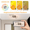 Homefire Deckenlampe LED Deckenleuchte Wohnzimmer - 32W Dimmbar Wohnzimmerlampe Modern Design Schwarz Küchenlampe mit Fernbedienung Schlafzimmerlampe Flur Metall Deckenleuchten für Küche Esszimmer