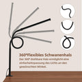 LED Schreibtischlampe Klemmbar, Dimmbare Schreibtischlampe mit 3 Farben und 10 Helligkeitsstufen, Augenschonende Tischlampe, Tageslichtlampe Schreibtisch Lampe, Klemmleuchte, Schwarz