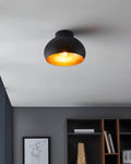 EGLO Deckenlampe Mogano 2, 1-flammige Deckenleuchte, Wohnzimmerlampe aus Metall in Schwarz und Gold, Flurlampe Decke, Deckenbeleuchtung mit E27 Fassung