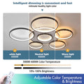 LED Deckenleuchte | Moderne 7-Ringe Wohnzimmer Deckenleuchte | Schwarz Runder Kreis 120W/Ø110cm | Schlafzimmer Deckenleuchten | 2800K-6000K Dimmbar Mit Fernbedienung | Restaurant Innendeckenleuchte