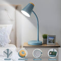 GyroVu Schreibtischlampe LED, Touch Tischlampe Dimmbar Augenschutz, Flexibler Gänsehals Desk Lamp für Kinder, Leselicht für Schlafzimmer, Nachttisch, Studierzimmer, Büros, Blau