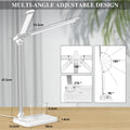 iVict Dual Swing Arm LED Schreibtischlampe, 5-Modi Touch Control Helligkeitsstufen Schreibtischlicht mit 45-Minuten Auto-Off Timer, USB-Ladeanschluss, Speicherfunktion, Schreibtischlampen für Kinder
