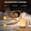 UPXNBOR LED Nachttischlampe Touch Dimmbar mit 256 RGB Farben & 4 Modi, Tischlampe Kabellos mit Timer & Haken, USB Aufladbar, Holzmaserung, Tragbares Nachtlicht für Schlafzimmer, Wohnzimmer