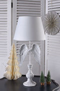 Tischlampe Engelsflügel Weiss Lampe 65cm ohne Leuchtmittel Shabby Chic Leuchte Flügel Engel cw615 Palazzo Exklusiv