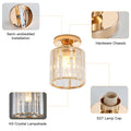 Sxtiger Kristall Deckenleuchte Gold, Moderne Runde Deckenlampe E27 Kristall Lampe Flur Decke Wohnzimmer Schlafzimmer Küche Eingang Kronleuchter