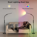 Lanmonlily LED Stehlampe Dimmbar 10W, stehlampe Wohnzimmer mit Fernbedienung, stehleuchte mit Berührungssteuerung, 360° Drehbare Stehlampe Schwarz, Stehlampen für Schlafzimmer, Büro