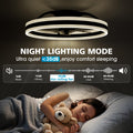 NIORSUN Deckenventilator mit Beleuchtung,50CM LED Lampe mit Ventilator,3 Farbtemperatur und 6 Geschwindigkeiten Deckenventilator mit Licht,APP/Fernbedienung Dimmbar Ventilator Deckenlampe Schwarz