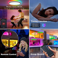 OURLOVEII 30W LED Deckenleuchte Smart Home 30cm RGB Deckenlampe rund Dimmbar mit Fernbedienung mit Steuerbar via App Farbwechsel Kompatibel mit Alexa und Google Assistant Wohnzimmer, Weiß