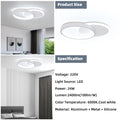 Aeyytoe LED Deckenlampe, 24W LED Deckenleuchte, Modern Runder Schlafzimmer-Kronleuchter Lampe für Bad Flur Schlafzimmer Balkon Wohnzimmer Küche
