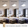 Slevoo Dimmbar LED Deckenleuchte Flach, 20W Modern Deckenlampe mit Fernbedienung, Farbtemperatur 2700K-6500K einstellbar Panel Lampe für Küche Wohnzimmer Schlafzimmer Flur, 30x30CM Weiß