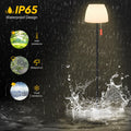 Licmic Solar Stehlampe Outdoor Stehlampe mit Lichtsensor,Dimmbar Warmweiß und RGB Stehlampe Kabellos stehleuchte Aufladbar Akku Stehlampe Wasserdicht LED Stehlampe Außen für Terrassen、Garten.