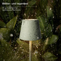SIGOR Nuindie pocket - Dimmbare kleine LED Akku-Tischlampe Indoor & Outdoor, IP54 spritzwassergeschützt, Höhe 21 cm, aufladbar mit USB-C, 7 h Leuchtdauer, salbeigrün