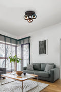 lightling Modern Deckenlampe Shawn, Glasschirme in Blau, Grün, Kupfer, Deckenmontage, IP20, exkl. 3 x E14 max. 10W, Ø 33 cm, Höhe 20 cm, Metall