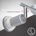 B.K.Licht - LED Deckenlampe schwenkbar, warmweiße Lichtfarbe, GU10 Fassung, LED Deckenleuchte, Lampe, Wohnzimmerlampe, Schlafzimmerlampe, Küchenlampe, Deckenstrahler, 25,5x7x9,5 cm, Titanfarbig