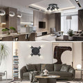 BOYIR Deckenstrahler LED Schwarz Deckenstrahler 4 Flammig Schwenkbar 350°Deckenleuchten Rund Küchenlampe Deckenleuchte GU10 Deckenlampe Spots Deckenleuchte für Schlafzimmer, Ohne Leuchtmittel