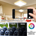 HABOWN LED Deckenleuchte Flach Dimmbar mit Fernbedienung, 24W 3200LM, 3000-6500K Ultra Dünn Deckenlampe Backlighteffekt Decke Lampe für Wohnzimmer Schlafzimmer Küche Bad Balkon Quadratisch 29cm,Weiß