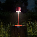 SIGOR Nuindie - Dimmbare LED Akku-Tischlampe Indoor & Outdoor, IP54 spritzwassergeschützt, Höhe 38 cm, aufladbar mit Easy Connect, 12 h Leuchtdauer, kirschrot