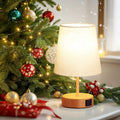 PreeOtti Nachttischlampe Touch Dimmbar, Tischlampe mit USB A+C-Ladefunktion