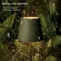 SIGOR Nuindie 2.0 - Dimmbare LED Akku-Tischlampe Indoor & Outdoor, IP54 spritzwassergeschützt, Höhe 38 cm, aufladbar mit USB-C, 12 h Leuchtdauer, tannengrün