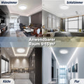 BestLuz LED Deckenlampe, 200lm/w 6500K 18W 3600LM Rund Φ30CM LED Deckenleuchte Flach IP44 Wasserfest Lampe Panel für Küche Wohnzimmer Badezimmer Flur Schlafzimmer, Weiß, Ultra Dünn