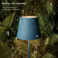 SIGOR Nuindie 2.0 - Dimmbare LED Akku-Tischlampe Indoor & Outdoor, IP54 spritzwassergeschützt, Höhe 38 cm, aufladbar mit USB-C, 12 h Leuchtdauer, delfinblau