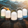 BRILONER - LED Tischlampe kabellos IP44 mit Touch, dimmbar in Stufen, USB-C, Akku tauschbar, Nachttischlampe, Leselampe, LED Lampe, Campinglampe, Tischleuchte, Akku Lampe, Outdoor, 9x8x15,5 cm, blau
