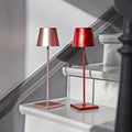 SIGOR Nuindie - Dimmbare LED Akku-Tischlampe Indoor & Outdoor, IP54 spritzwassergeschützt, Höhe 38 cm, aufladbar mit Easy Connect, 12 h Leuchtdauer, kirschrot