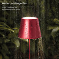 SIGOR Nuindie - Dimmbare LED Akku-Tischlampe Indoor & Outdoor, IP54 spritzwassergeschützt, Höhe 38 cm, aufladbar mit Easy Connect, 12 h Leuchtdauer, kirschrot