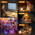 Nachttischlampe Touch Dimmbar, 4 Modi & 256 RGB Farbwechsel Warmes LED Nachtlicht Kinder, USB Aufladbar Stilllicht Touch Lampe mit Timing Funktion, Tischlampe Kabellos für Schlafzimmer Wohnzimmer