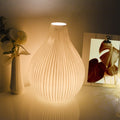 VOLIOS® Keramik Tischlampe ink. 6 Watt LED Birne I Dekolampe I Nachttischlampe I Tischleuchte weiß I beleuchtete Deko (Tropfen)