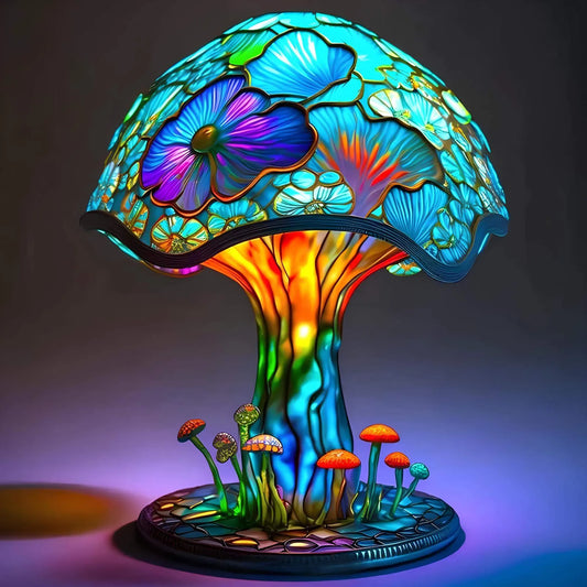 Fantasylampe | Wunderschöne Und Beruhigend Tischlampe Aus Buntglas Lotosblume