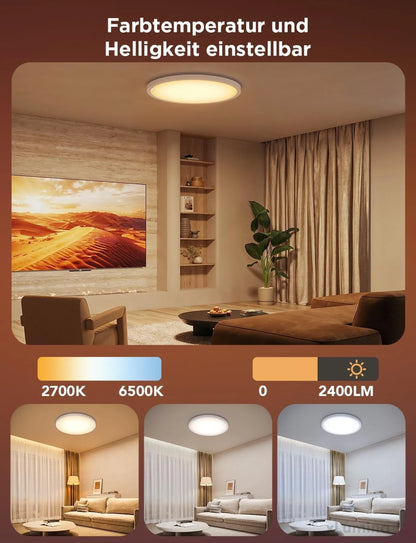 Govee Deckenleuchte RGBIC Smart 24W Ø30cm Led Deckenleuchte dimmbar Deckenlampe Led mit 16 Millionen DIY Farben