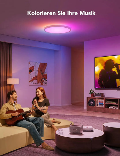 Govee Deckenleuchte RGBIC Smart 24W Ø30cm Led Deckenleuchte dimmbar Deckenlampe Led mit 16 Millionen DIY Farben