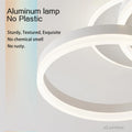 LED Deckenlampe Wohnzimmer 50cm 2-Ringe Design 36W Deckenleuchte Moderne mit Fernbedienung Dimmbar aus Metall