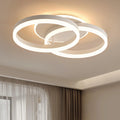 LED Deckenlampe Wohnzimmer 50cm 2-Ringe Design 36W Deckenleuchte Moderne mit Fernbedienung Dimmbar aus Metall