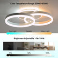 LED Deckenlampe Wohnzimmer 50cm 2-Ringe Design 36W Deckenleuchte Moderne mit Fernbedienung Dimmbar aus Metall