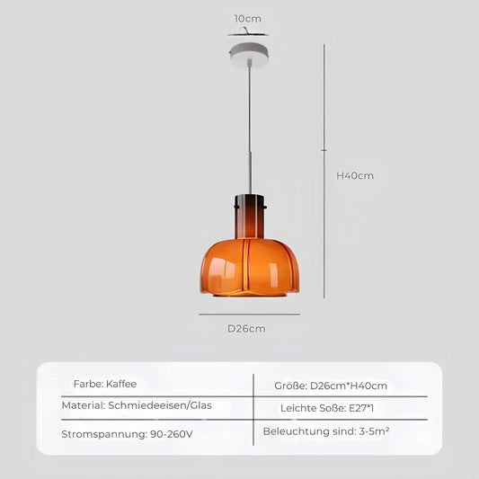 Medievalsimplicity - Gläserne Deckenlampen Orange / Warmes Weiß Deckenlampe